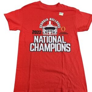 Georgia Bulldogs Shirt Mens Small Red NCAA Football 2022 Champs Tee Blue 84